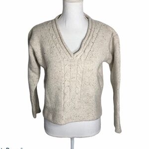 Irelandseye Lambswool Silk Knit Sweater Medium Cream Tan Irish